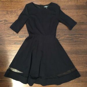 Lulus Sheer Factor Black Marsh Skater Dress
